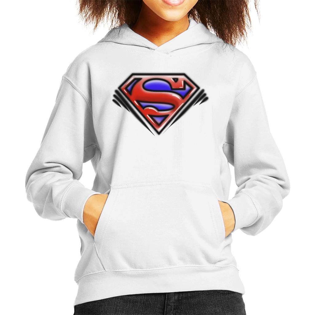 Superman Classic S Logo Pop Art Dot Style Kid's Hooded Sweatshirt-ALL + EVERY