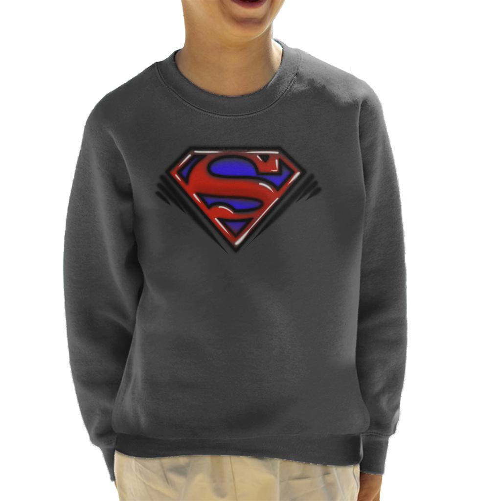 Superman Classic S Logo Pop Art Dot Style Kid's Sweatshirt-ALL + EVERY