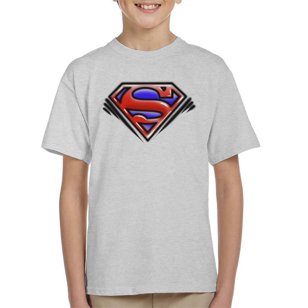 Superman Classic S Logo Pop Art Dot Style Kid's T-Shirt-ALL + EVERY