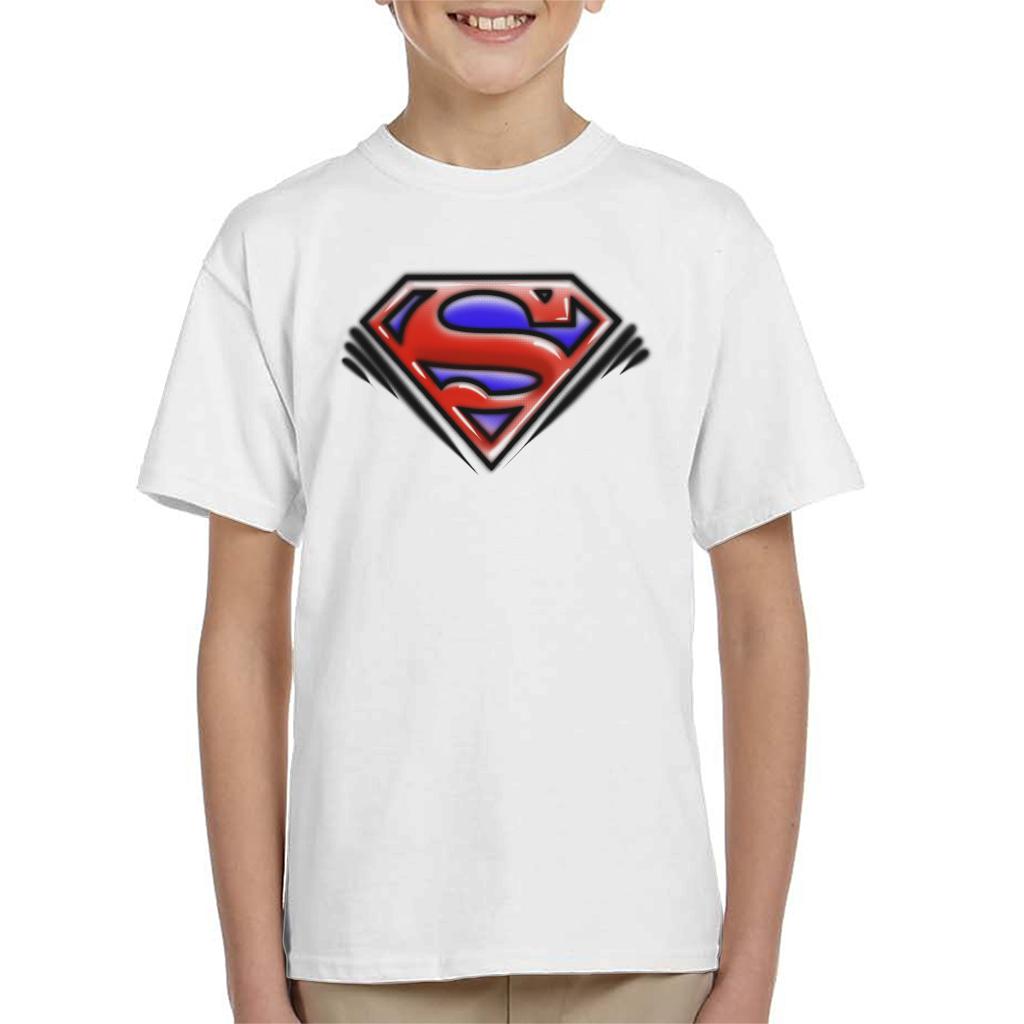 Superman Classic S Logo Pop Art Dot Style Kid's T-Shirt-ALL + EVERY