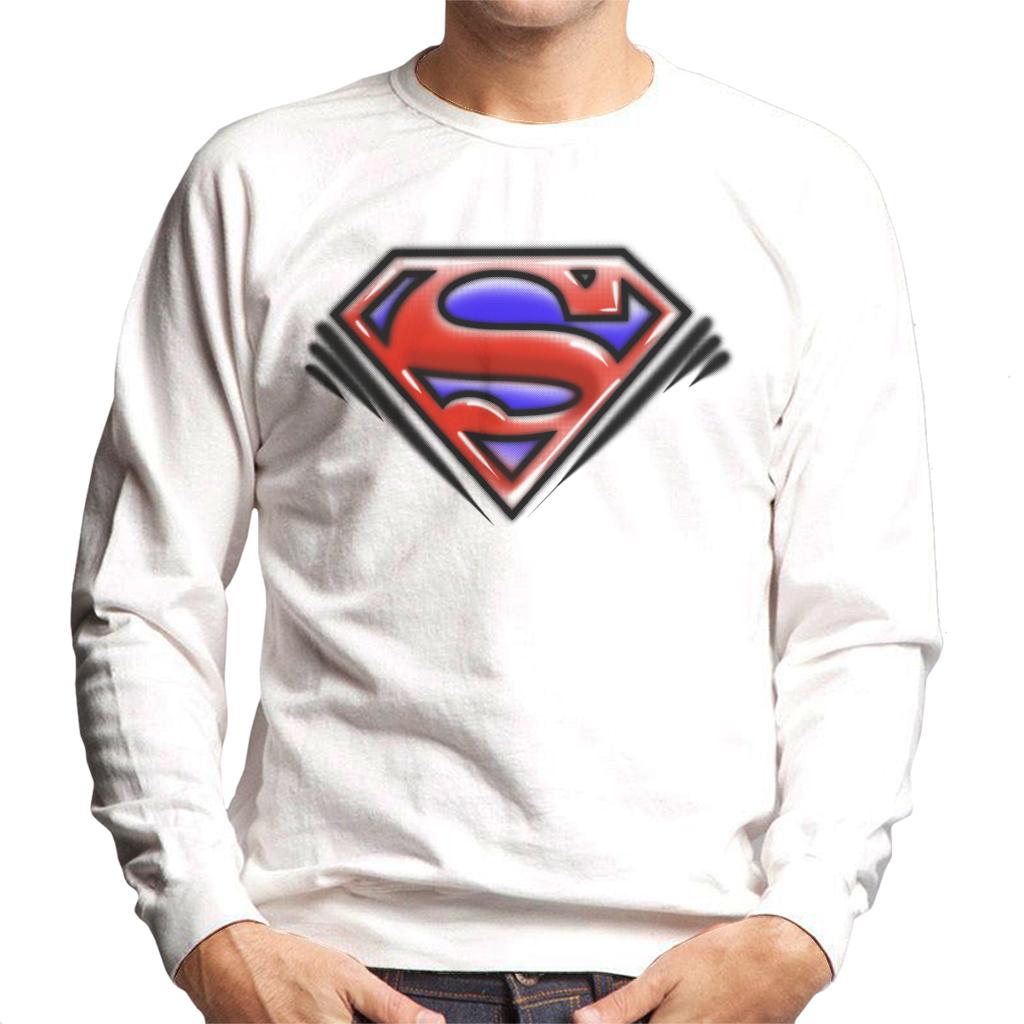 Superman Classic S Logo Pop Art Dot Style Men's Sweatshirt-ALL + EVERY