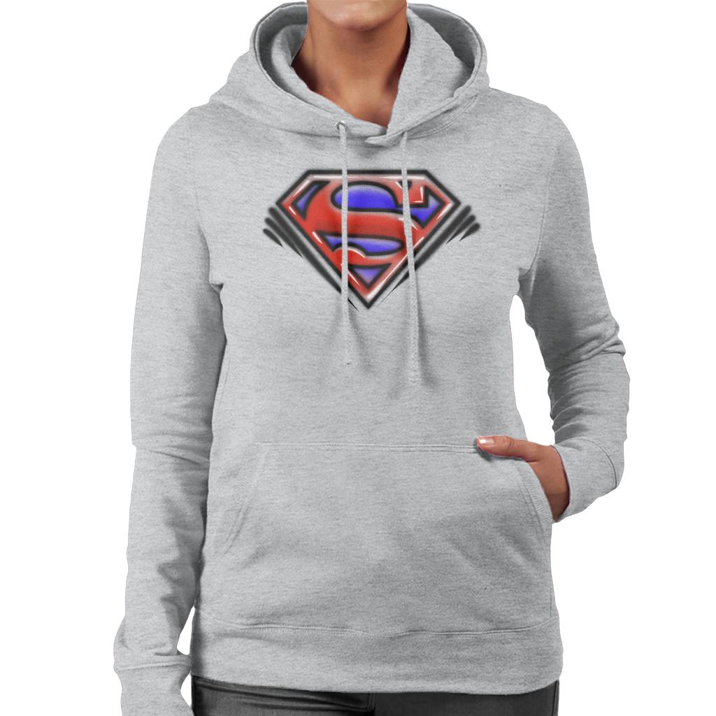 Superman Classic S Logo Pop Art Dot Style Women's Hooded Sweatshirt-ALL + EVERY