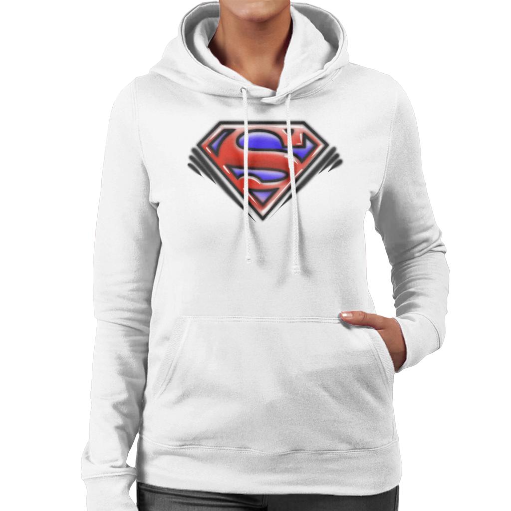 Superman Classic S Logo Pop Art Dot Style Women's Hooded Sweatshirt-ALL + EVERY