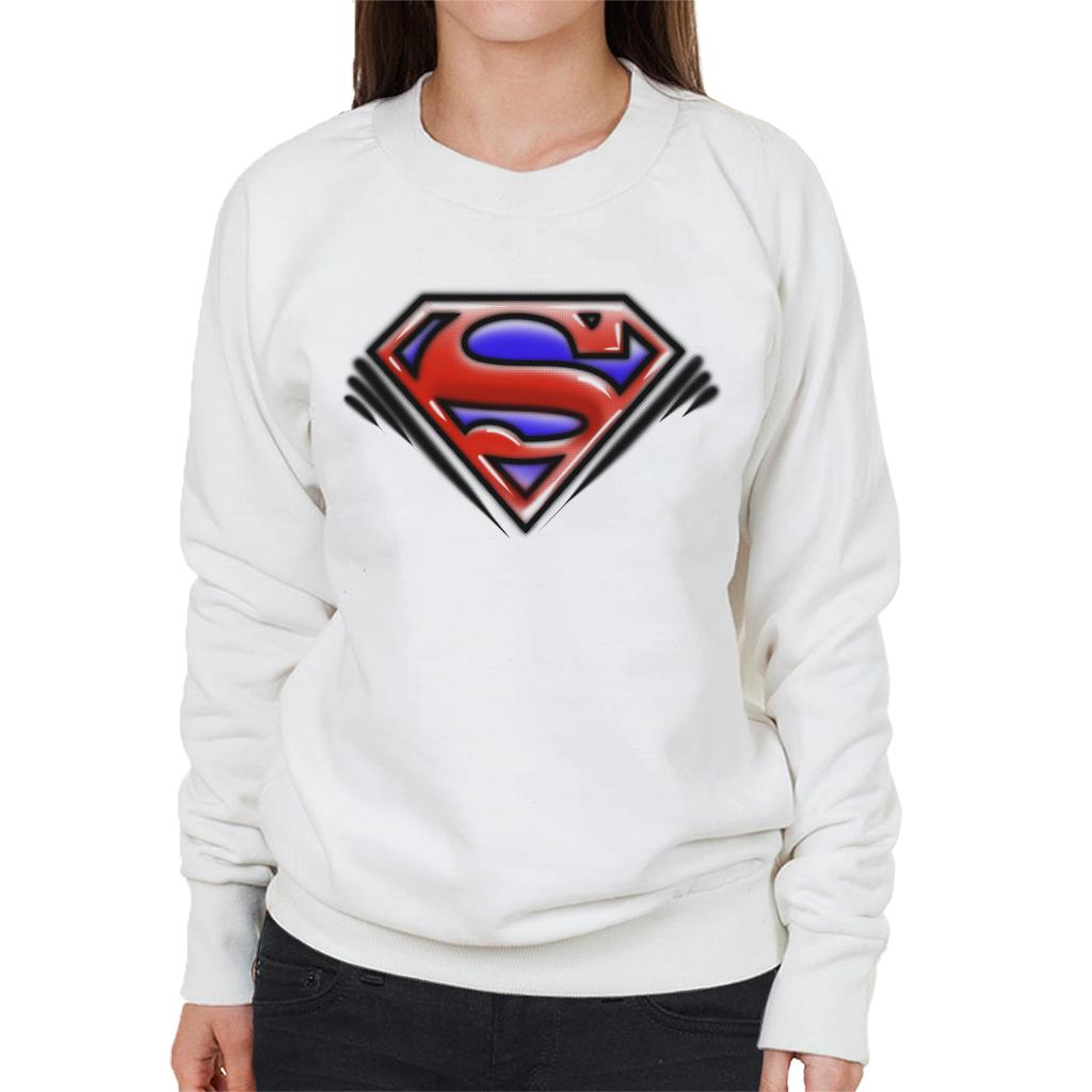 Superman Classic S Logo Pop Art Dot Style Women's Sweatshirt-ALL + EVERY