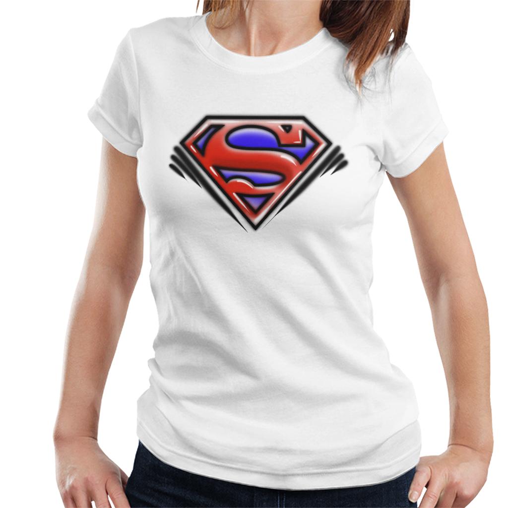 Superman Classic S Logo Pop Art Dot Style Women's T-Shirt-ALL + EVERY