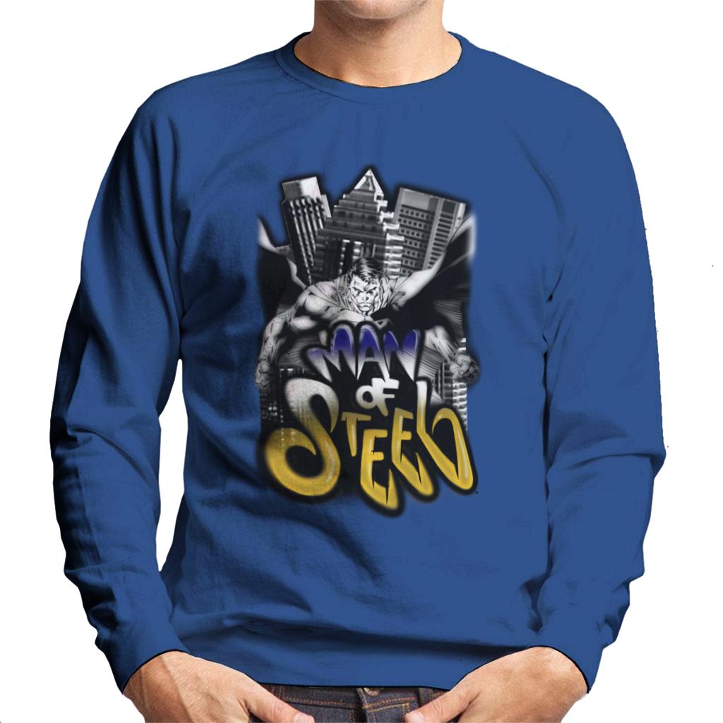 Superman Comic Style Graffiti Man Of Steel Men's Sweatshirt-ALL + EVERY