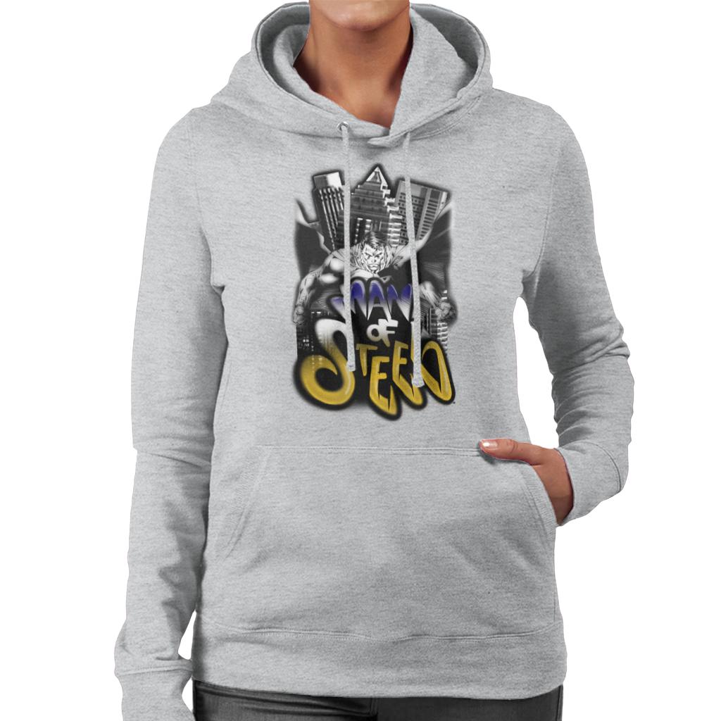 Superman Comic Style Graffiti Man Of Steel Women's Hooded Sweatshirt-ALL + EVERY