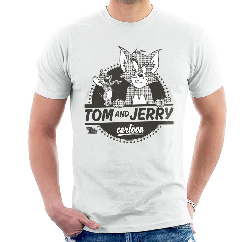 Tom and Jerry Retro Cartoon Star Logo Men's T-Shirt-ALL + EVERY