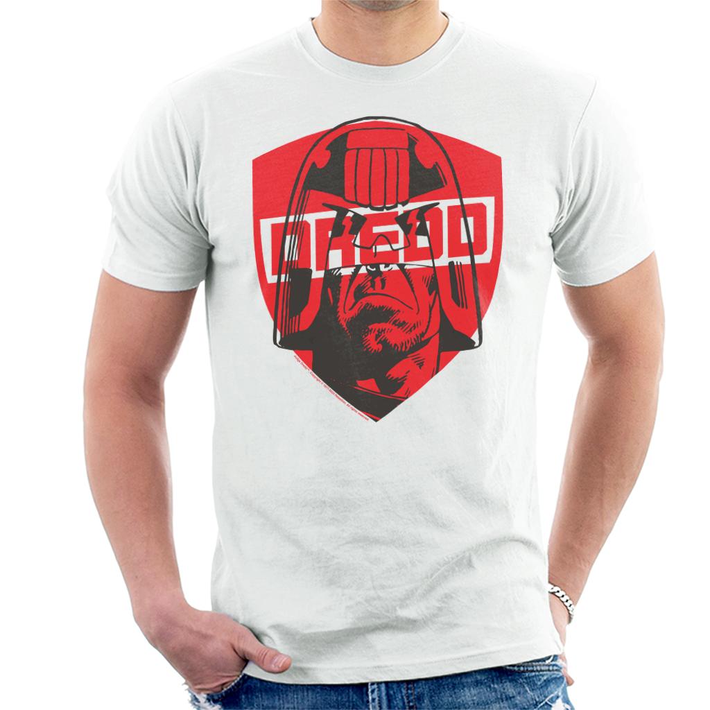 Judge Dredd Red Shield Over Eyes 2000 AD Men's T-Shirt