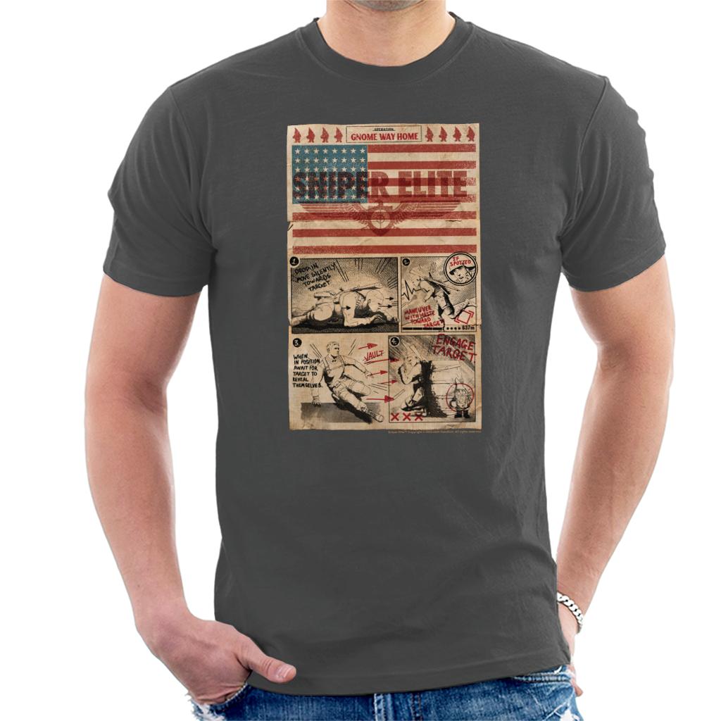 Sniper Elite Operation Gnome Way Home US Flag Men's T-Shirt