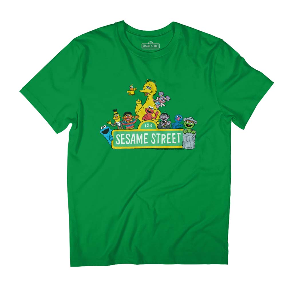 Sesame Street Character Logo Men's T-Shirt-ALL + EVERY