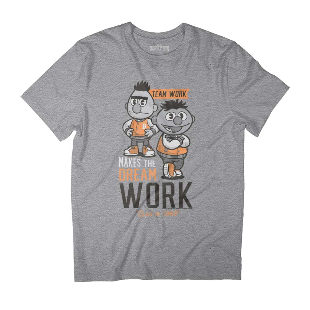 Sesame Street Bert And Ernie Sports Team Work Men's T-Shirt-ALL + EVERY