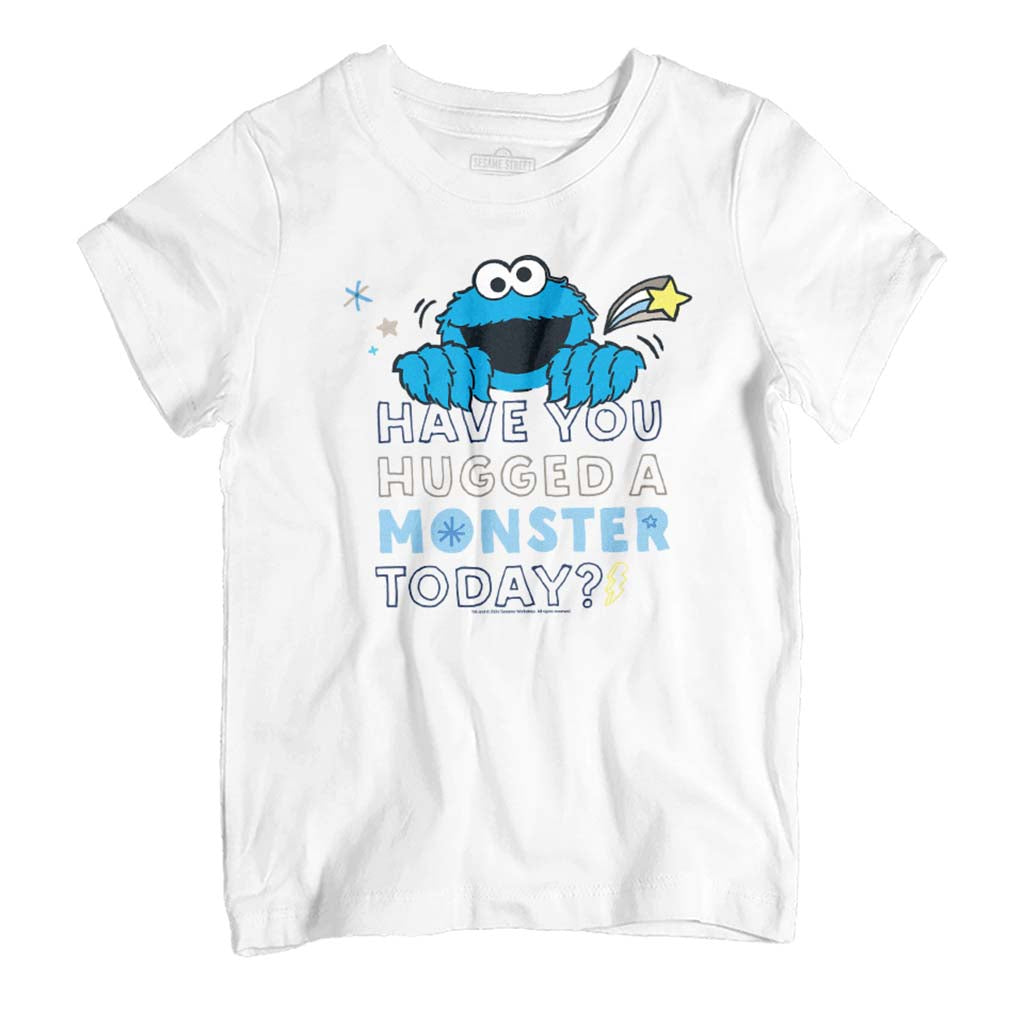 Sesame Street Cookie Monster Hugged A Monster Today Kid's T-Shirt-ALL + EVERY