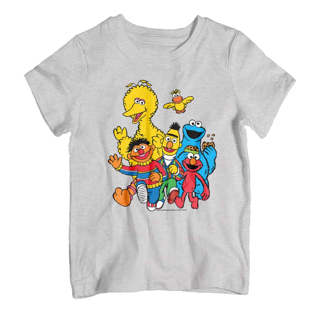 Sesame Street Big Little Bird Bert Ernie Cookie Monster Elmo Kid's T-Shirt-ALL + EVERY