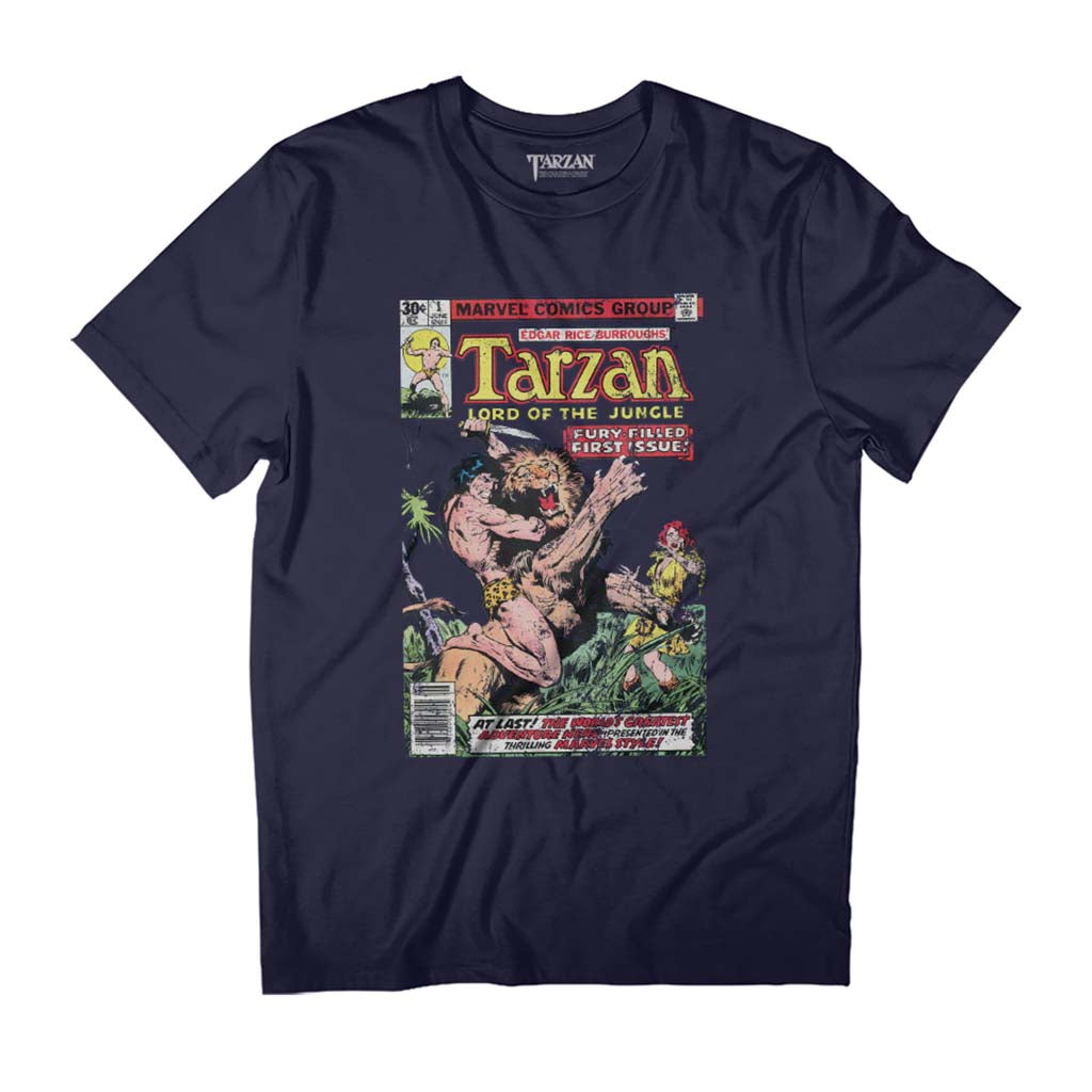 Tarzan Lord Of The Jungle First Issue Comic Book Cover Art Men's T-Shirt-ALL + EVERY