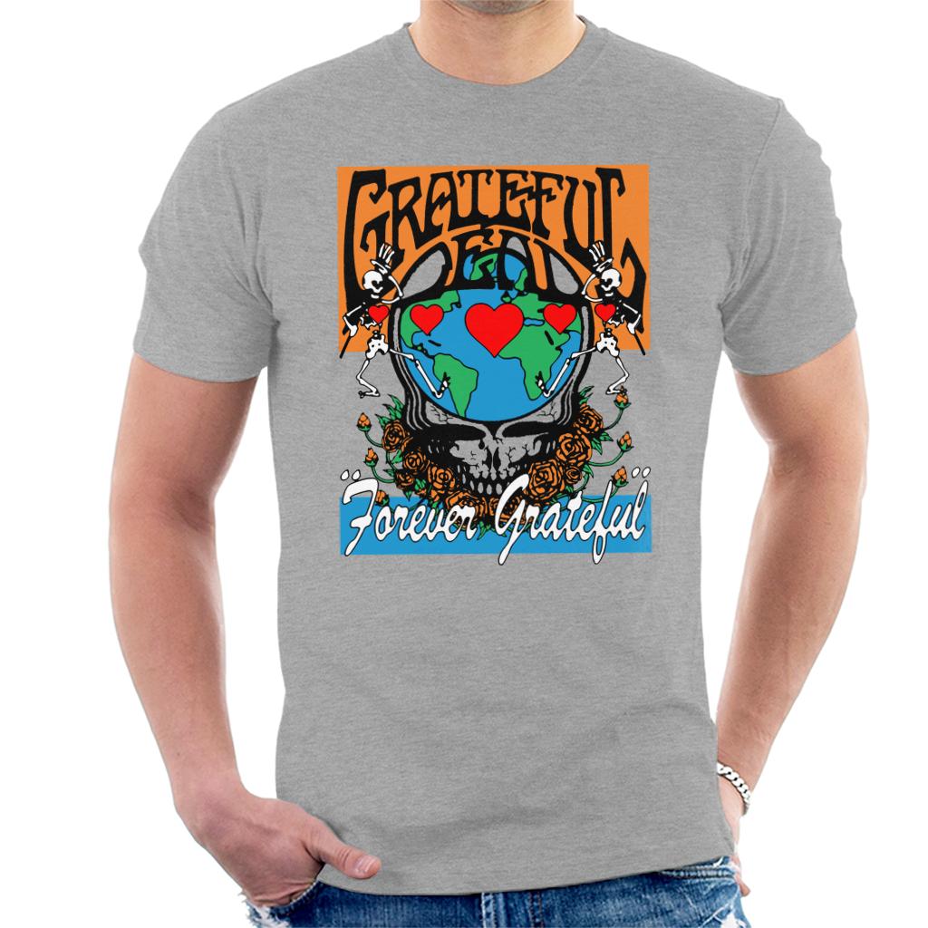 Grateful Dead Forever Grateful Earth Heart Men's T-Shirt-ALL + EVERY