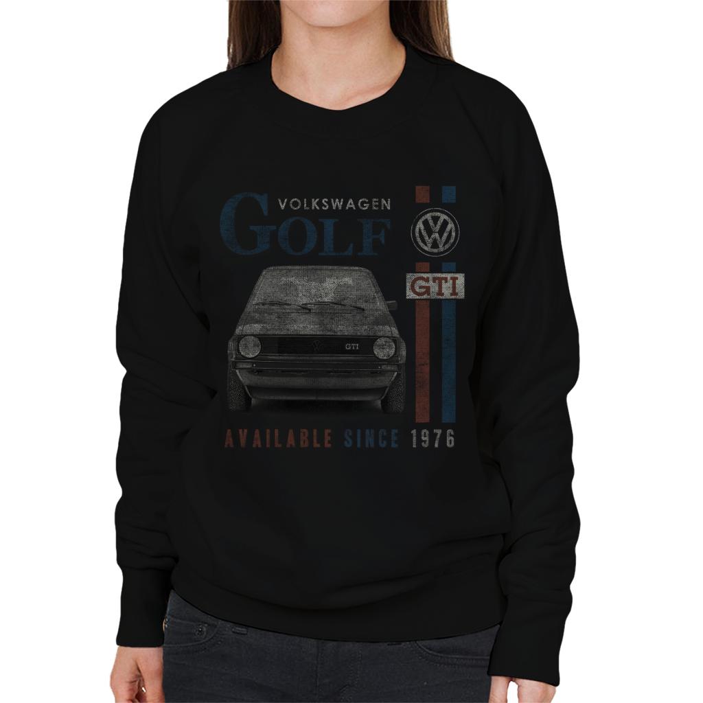 Volkswagen-Golf-GTI-Since-1976-Distressed-Womens-Sweatshirt