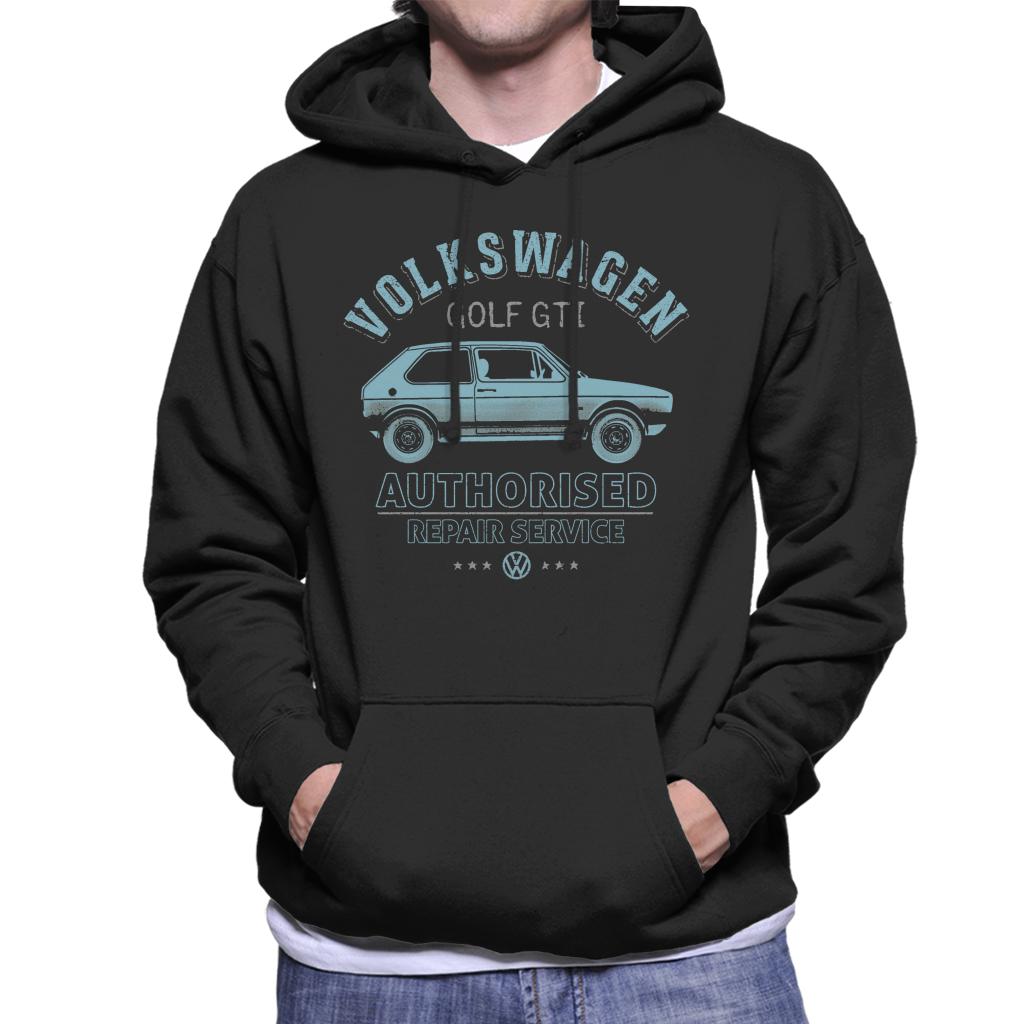 Volkswagen-Blue-Golf-GTI-Authorised-Repair-Service-Mens-Hooded-Sweatshirt