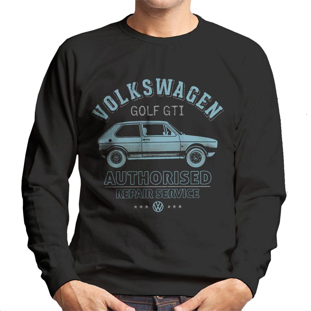 Volkswagen-Blue-Golf-GTI-Repairs-Mens-Sweatshirt