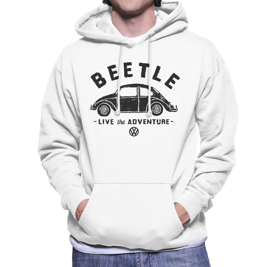 Volkswagen-Beetle-Black-Live-The-Adventure-Retro-Slogan-Mens-Hooded-Sweatshirt