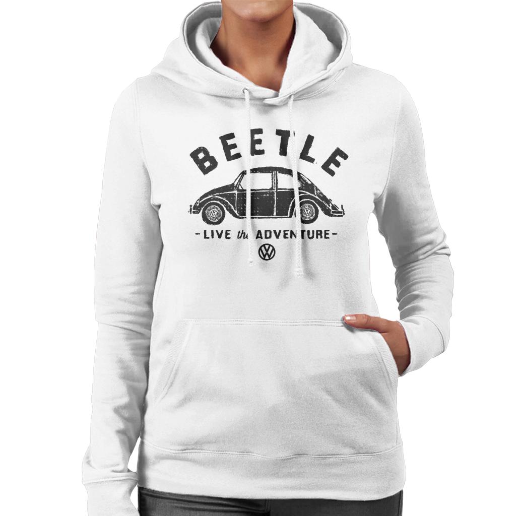 Volkswagen-Beetle-Black-Live-The-Adventure-Retro-Slogan-Womens-Hooded-Sweatshirt