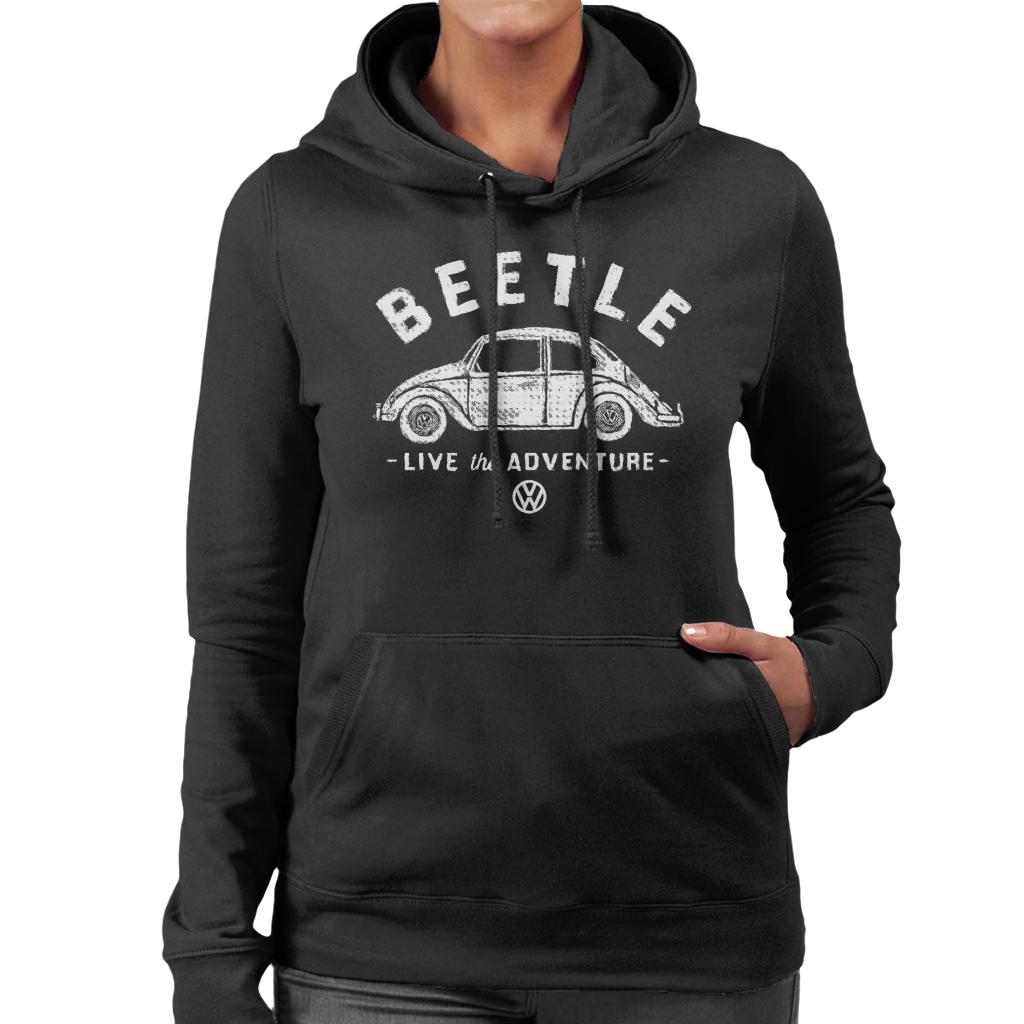 Volkswagen-Beetle-White-Live-The-Adventure-Retro-Logo-Womens-Hooded-Sweatshirt