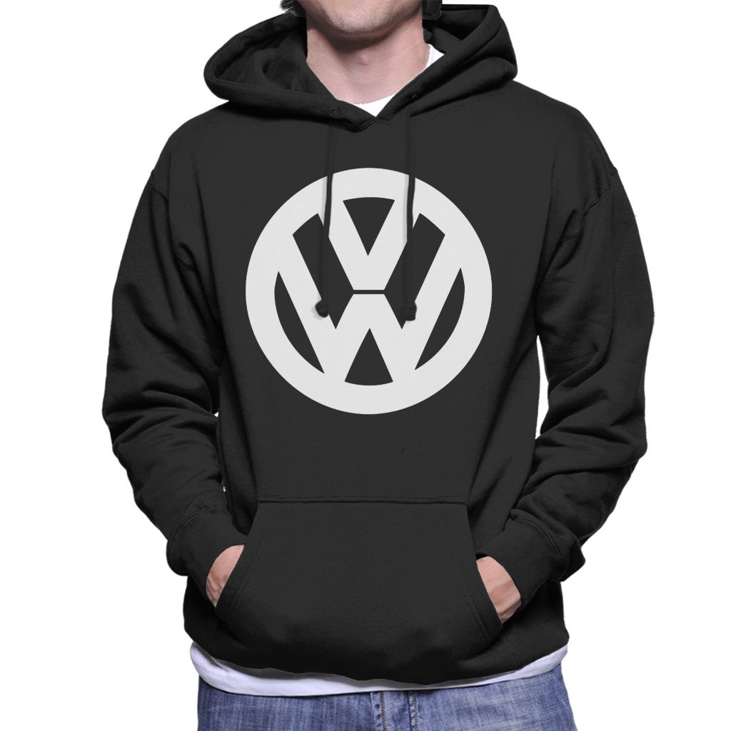 Volkswagen-White-VW-Logo-Classic-Retro-Mens-Hooded-Sweatshirt