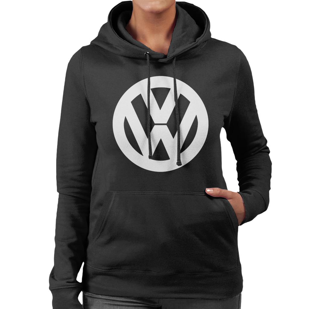 Volkswagen-White-VW-Logo-Classic-Retro-Womens-Hooded-Sweatshirt