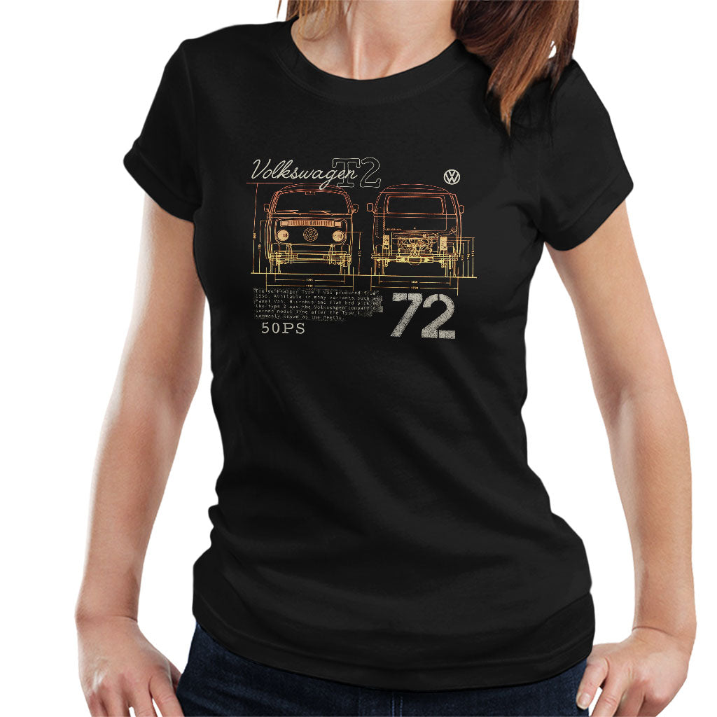 Volkswagen-T2-Mini-Van-72-Womens-T-Shirt