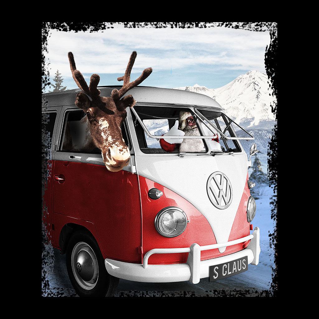 Volkswagen Santa And Reindeer T1 Camper Van Women's T-Shirt-ALL + EVERY