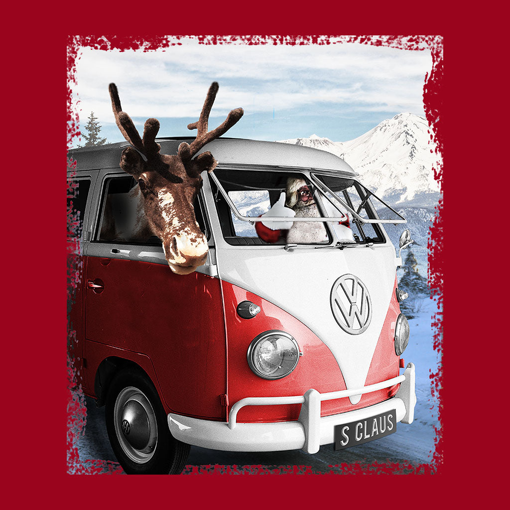 Volkswagen Santa And Reindeer T1 Camper Van Women's T-Shirt-ALL + EVERY