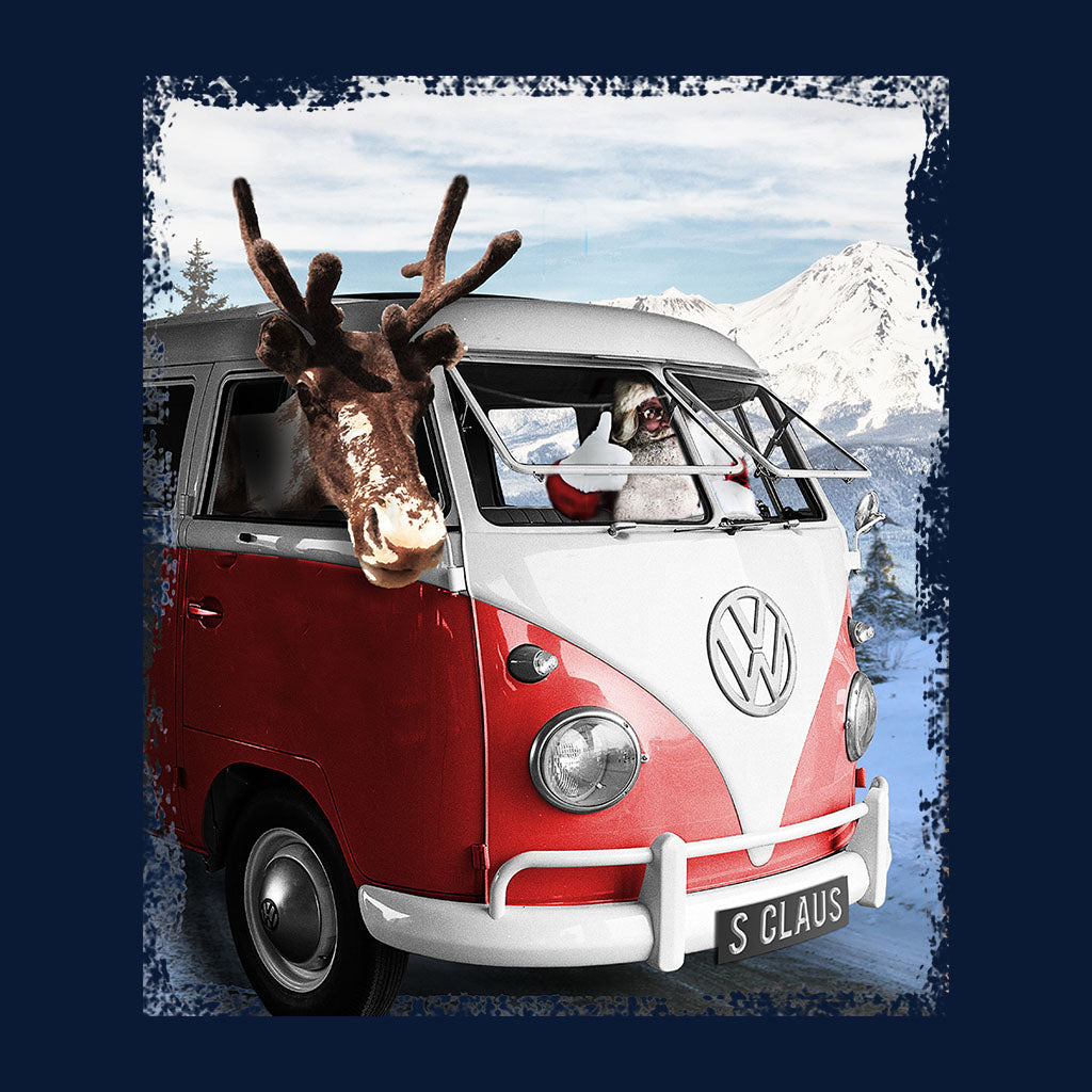 Volkswagen Santa And Reindeer T1 Camper Van Women's T-Shirt-ALL + EVERY