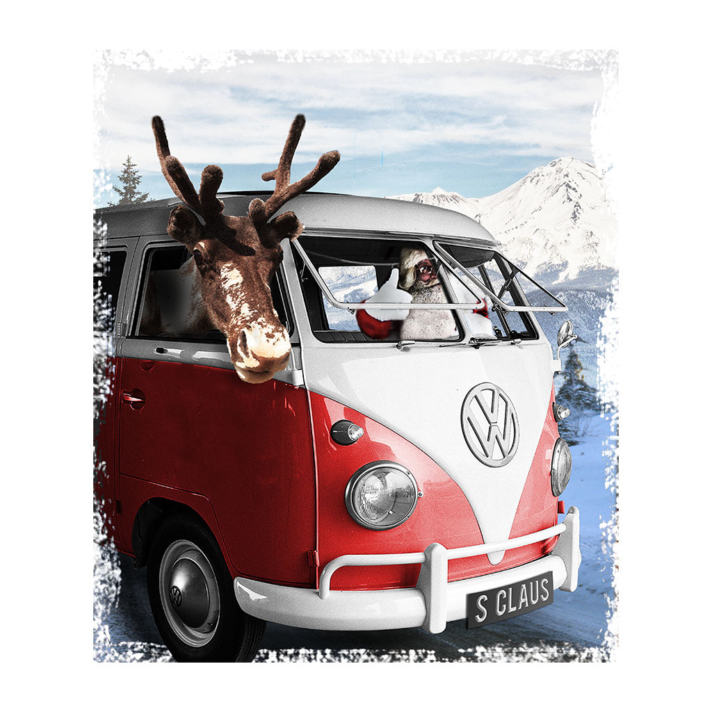 Volkswagen Santa And Reindeer T1 Camper Van Women's T-Shirt-ALL + EVERY