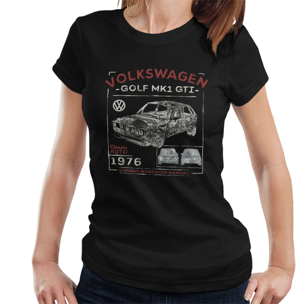 Volkswagen-Golf-MK1-GTI-Owners-Workshop-Manual-Womens-T-Shirt