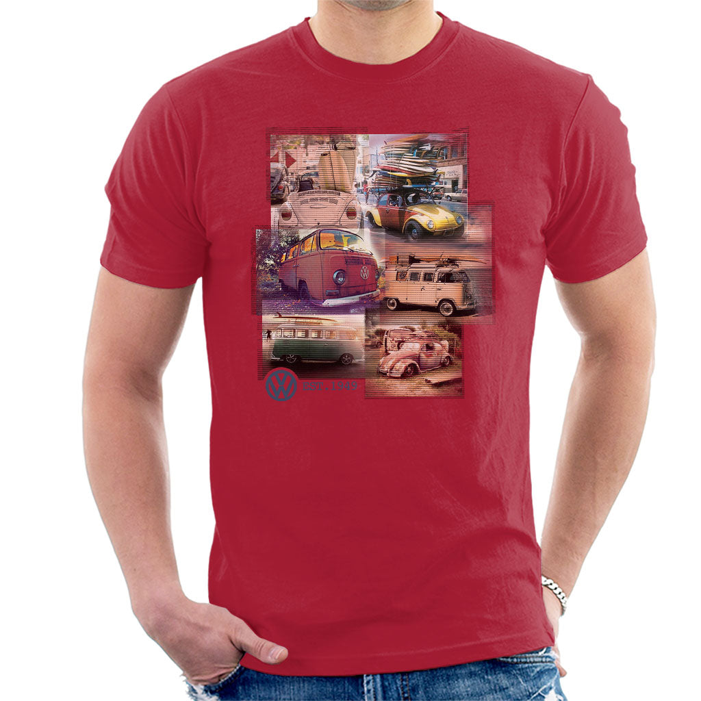 Volkswagen Camper Beetle Collage Men's T-Shirt-ALL + EVERY