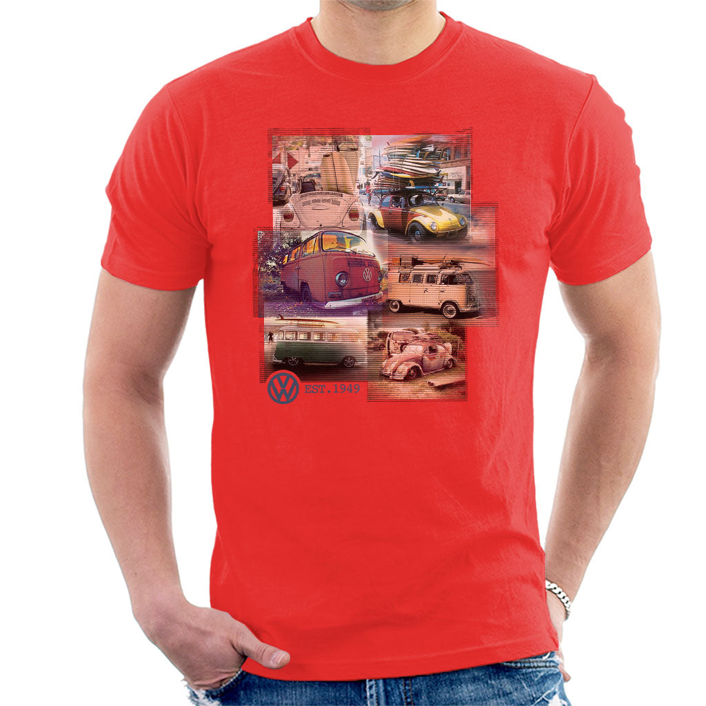 Volkswagen Camper Beetle Collage Men's T-Shirt-ALL + EVERY