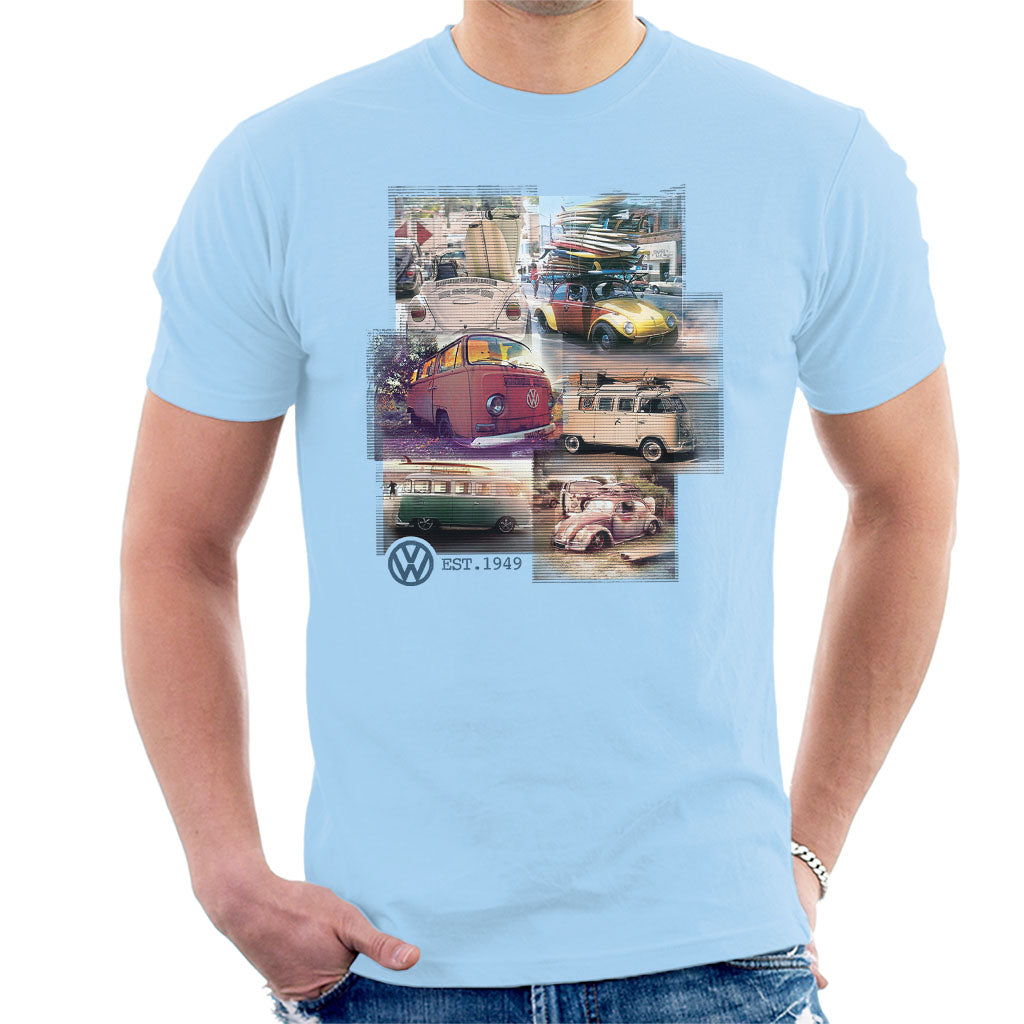 Volkswagen Camper Beetle Collage Men's T-Shirt-ALL + EVERY