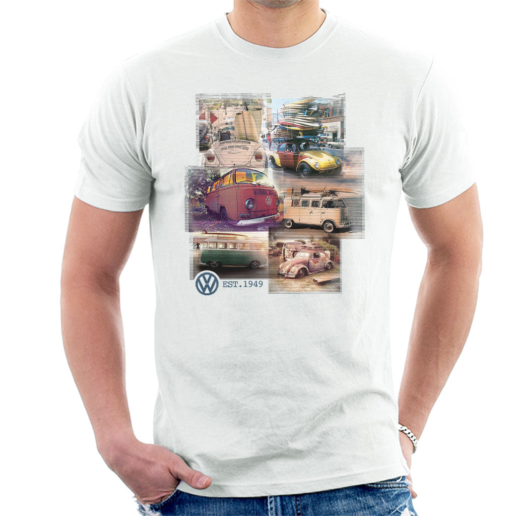 Volkswagen Camper Beetle Collage Men's T-Shirt-ALL + EVERY