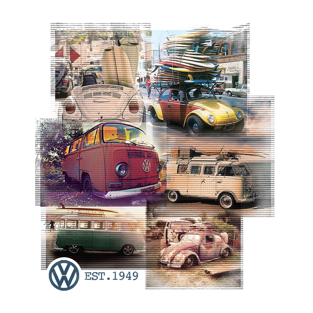 Volkswagen Camper Beetle Collage Men's T-Shirt-ALL + EVERY