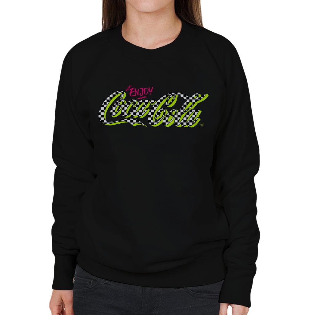 Coca Cola Retro Checkboard Logo Women's Sweatshirt-ALL + EVERY