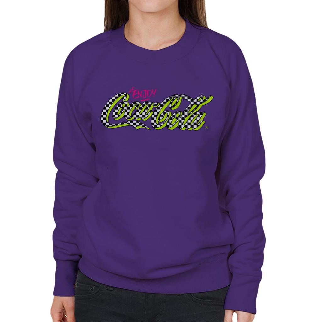 Coca Cola Retro Checkboard Logo Women's Sweatshirt-ALL + EVERY