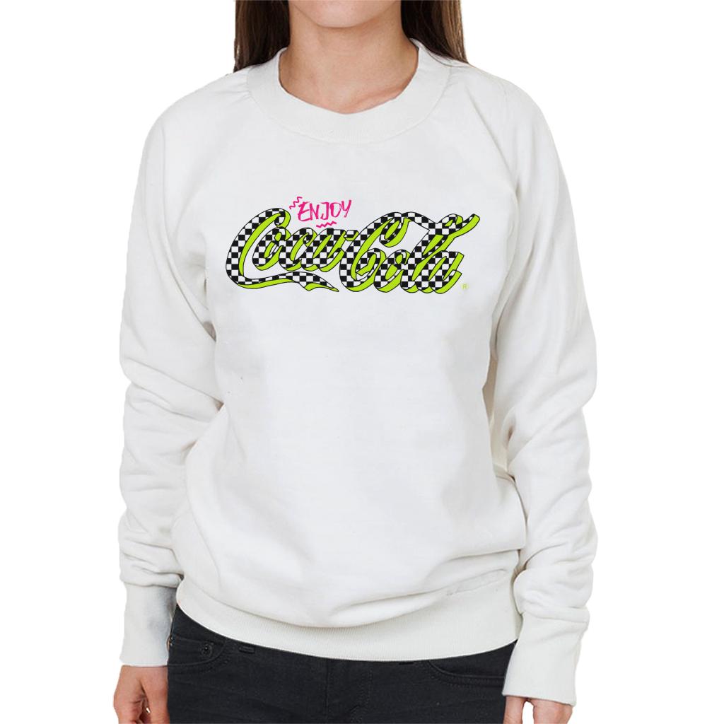 Coca Cola Retro Checkboard Logo Women's Sweatshirt-ALL + EVERY