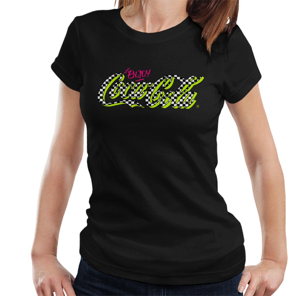 Coca Cola Retro Checkboard Logo Women's T-Shirt-ALL + EVERY