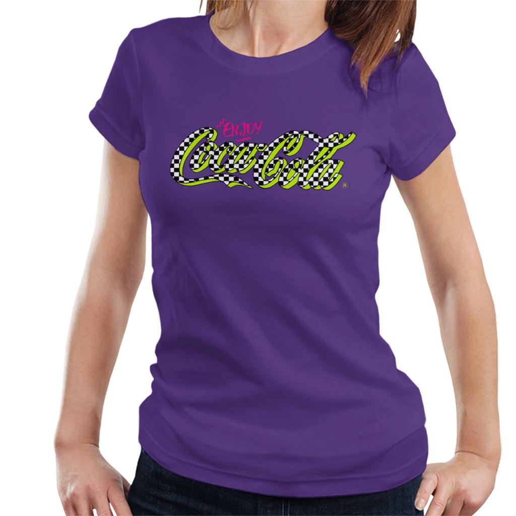 Coca Cola Retro Checkboard Logo Women's T-Shirt-ALL + EVERY