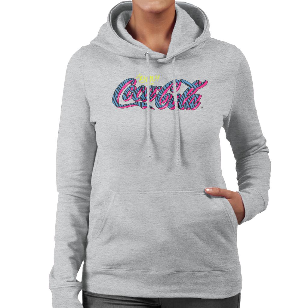 Coca Cola Retro Zebra Logo Women's Hooded Sweatshirt-ALL + EVERY