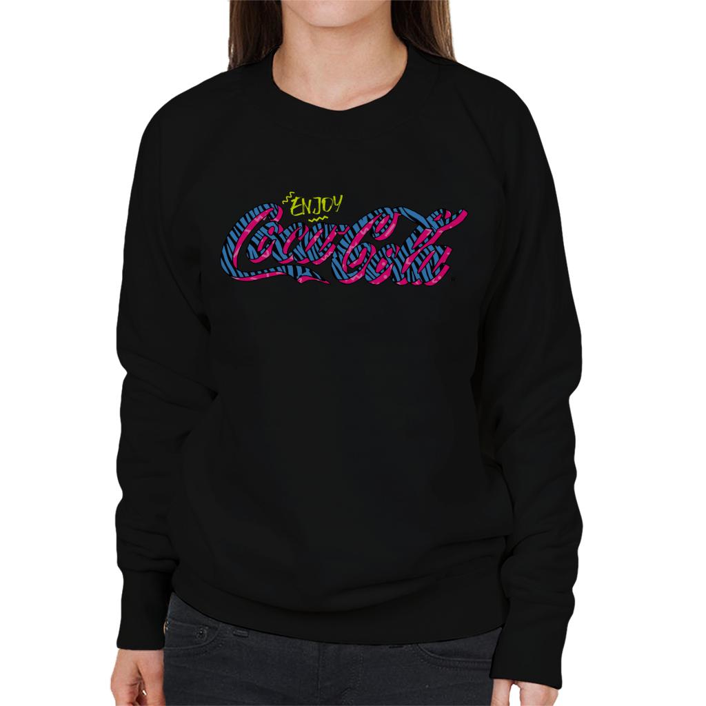 Coca Cola Retro Zebra Logo Women's Sweatshirt-ALL + EVERY