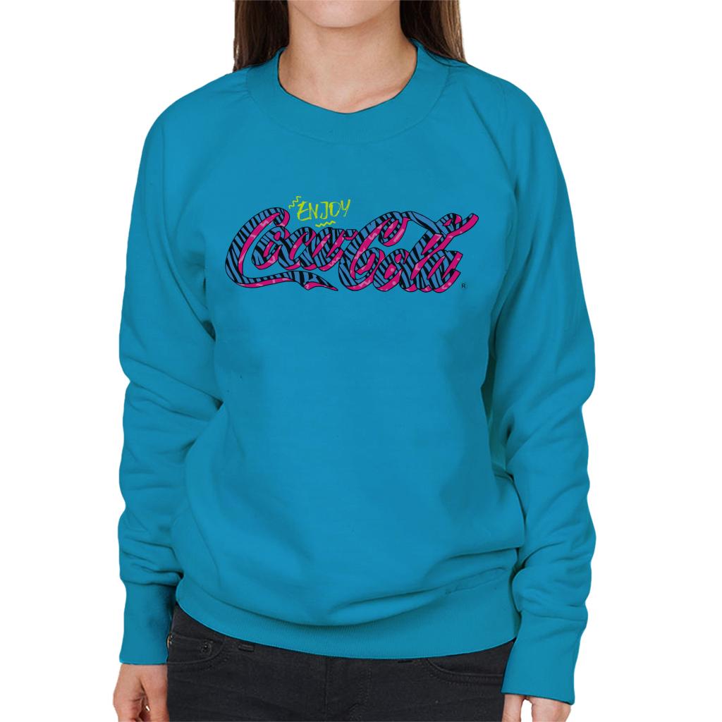 Coca Cola Retro Zebra Logo Women's Sweatshirt-ALL + EVERY