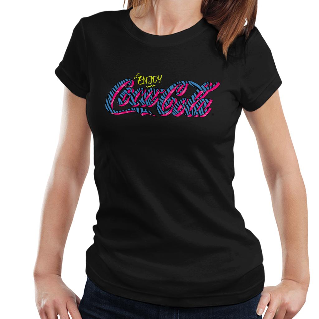 Coca Cola Retro Zebra Logo Women's T-Shirt-ALL + EVERY