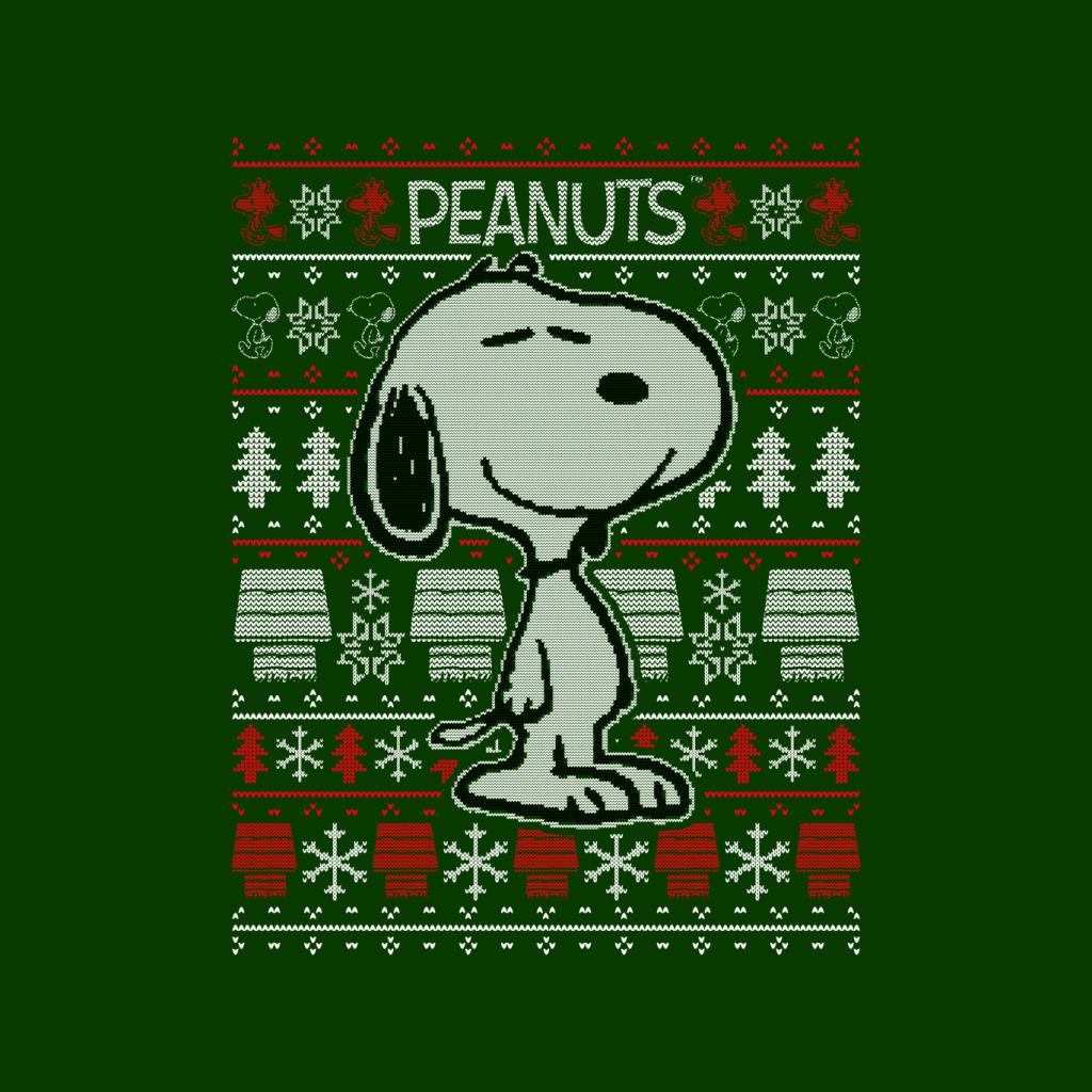 Peanuts Snoopy Christmas Knit Pattern Women's T-Shirt-ALL + EVERY