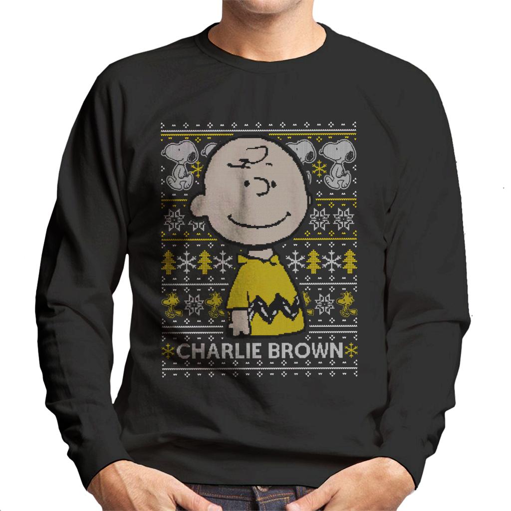 Peanuts Christmas Charlie Brown Knitted Pattern Men's Sweatshirt-ALL + EVERY